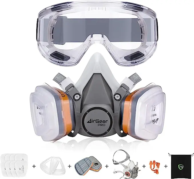 AirGearPro G-500 Masque respiratoire avec filtres et  lunette  de protection