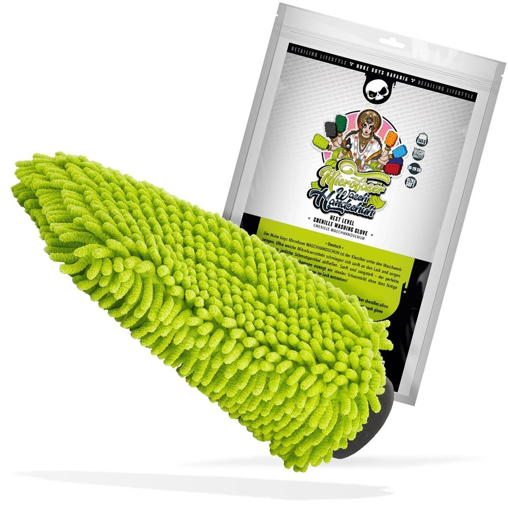 Nuke Guys chenille washmitt VERT FLUO