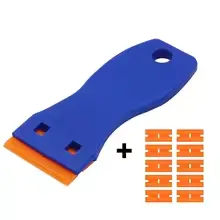 [ART0058] Grattoir autocollant  bleu orange avec lame de rechange