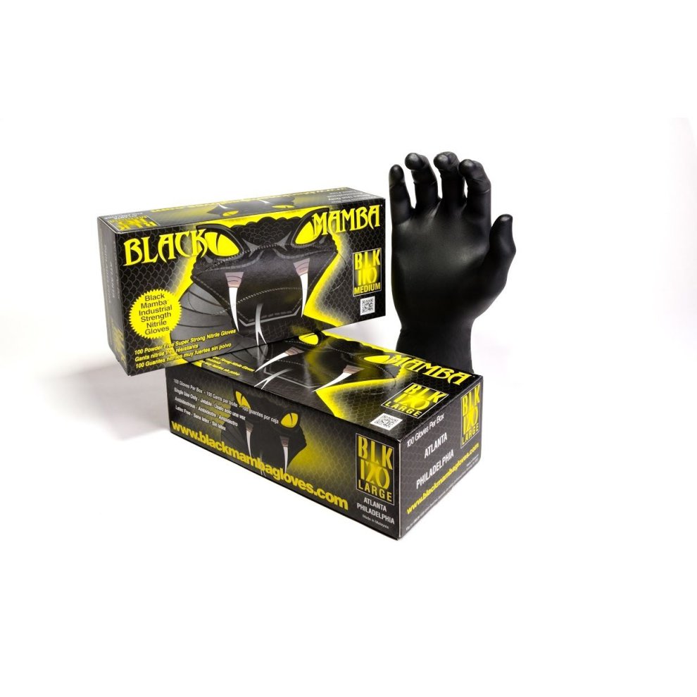 Black Mamba BLK-100 Black Mamba Nitrile Gloves, Small (Box of 100)
