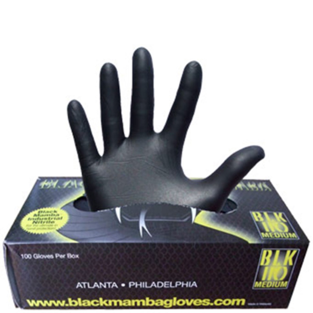 Black Mamba BLK-140 Black Mamba Nitrile Gloves, XXL (Box of 100)