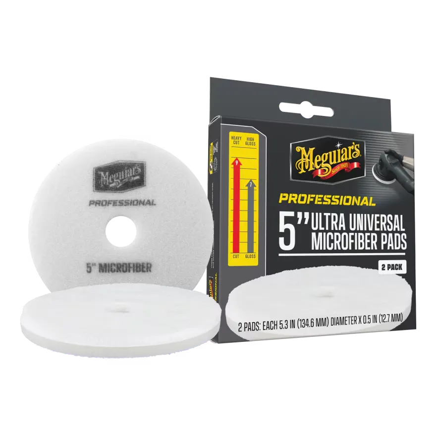 Meguiar's 5" Ultra Universal Microfiber Pads - M5MFP2 - Professional Detailing Pad 2pcs