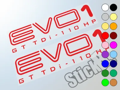 Evo1 TDI 110CV sticker Seat Ibiza (série spéciale (1998) Belgique)